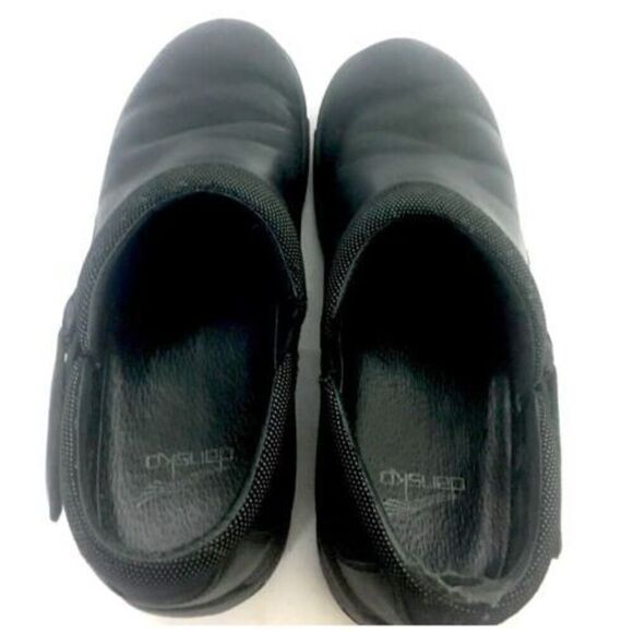 Dansko Black Leather Professional Clogs Work Nurse Shoes Size 10.5 EU 41 - Picture 4 of 6